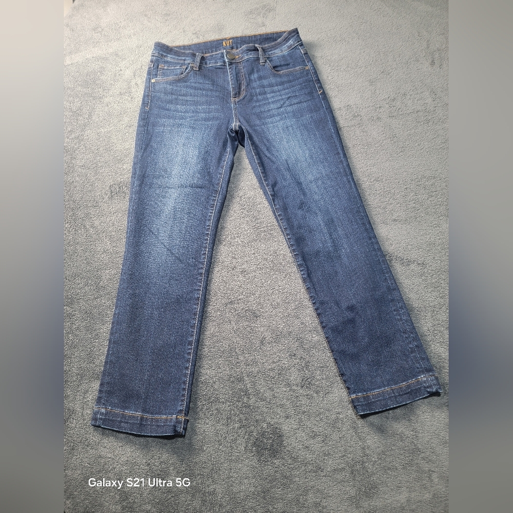 Kut From The Kloth Lauren Crop Straight Leg Size 2 Blue Jeans